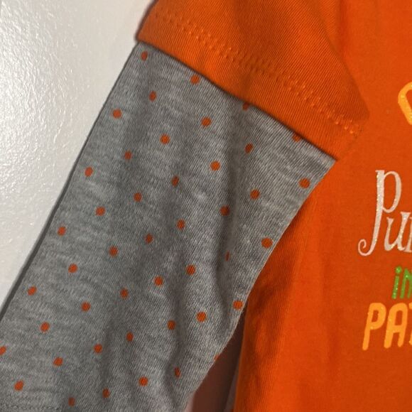 NWT baby girl 6-9 months Pumpkin Patch Halloween fall orange 2pc outfit set - Picture 3 of 7